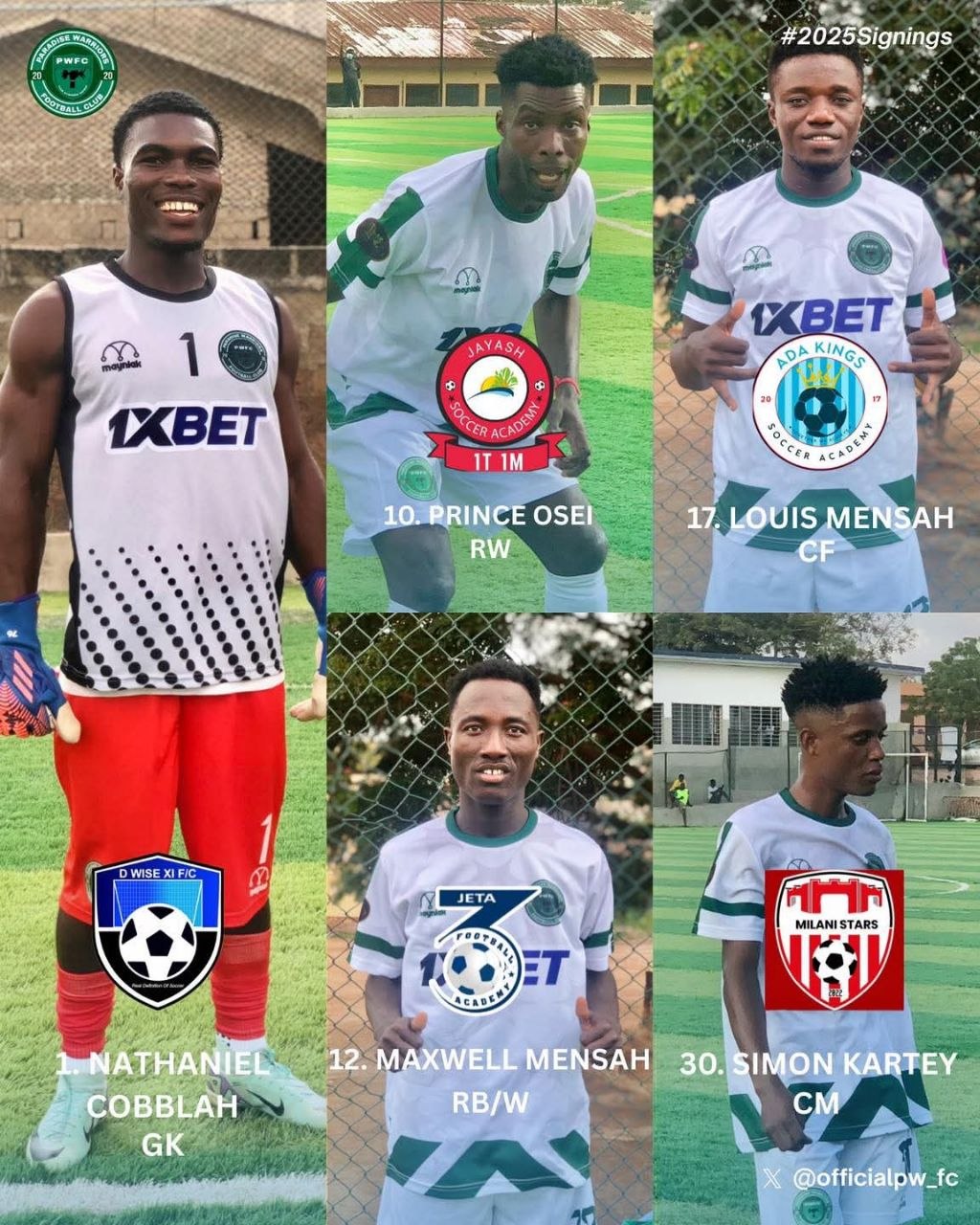 Paradise Warriors FC players